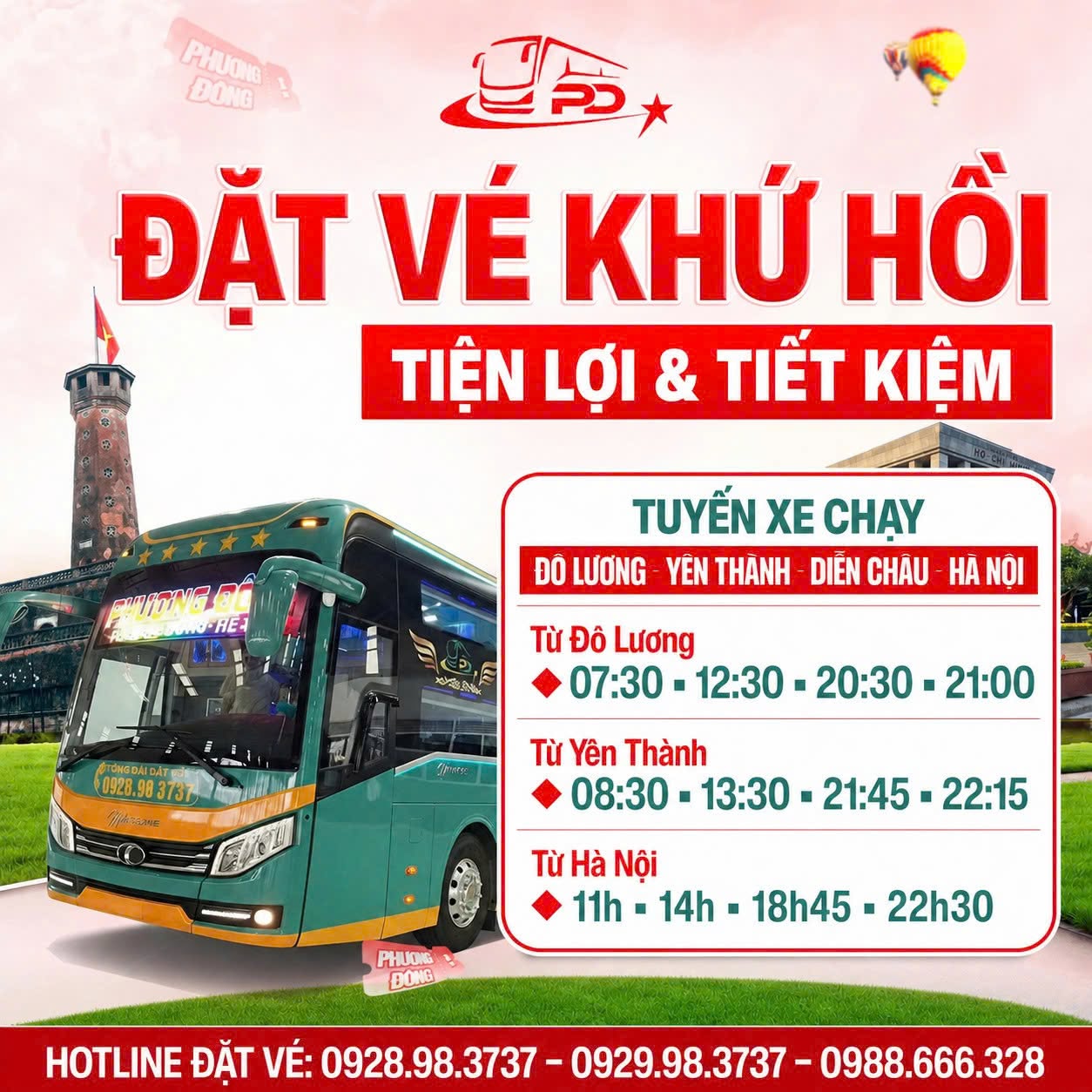 ĐẶT VÉ KHỨ HỒI – TIỆN LỢI & TIẾT KIỆM CÙNG NHÀ XE PHƯƠNG ĐÔNG
