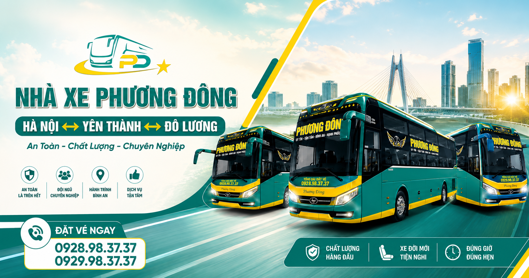 Tuyến xe Phương Đông: Đô Lương đi Hà Nội